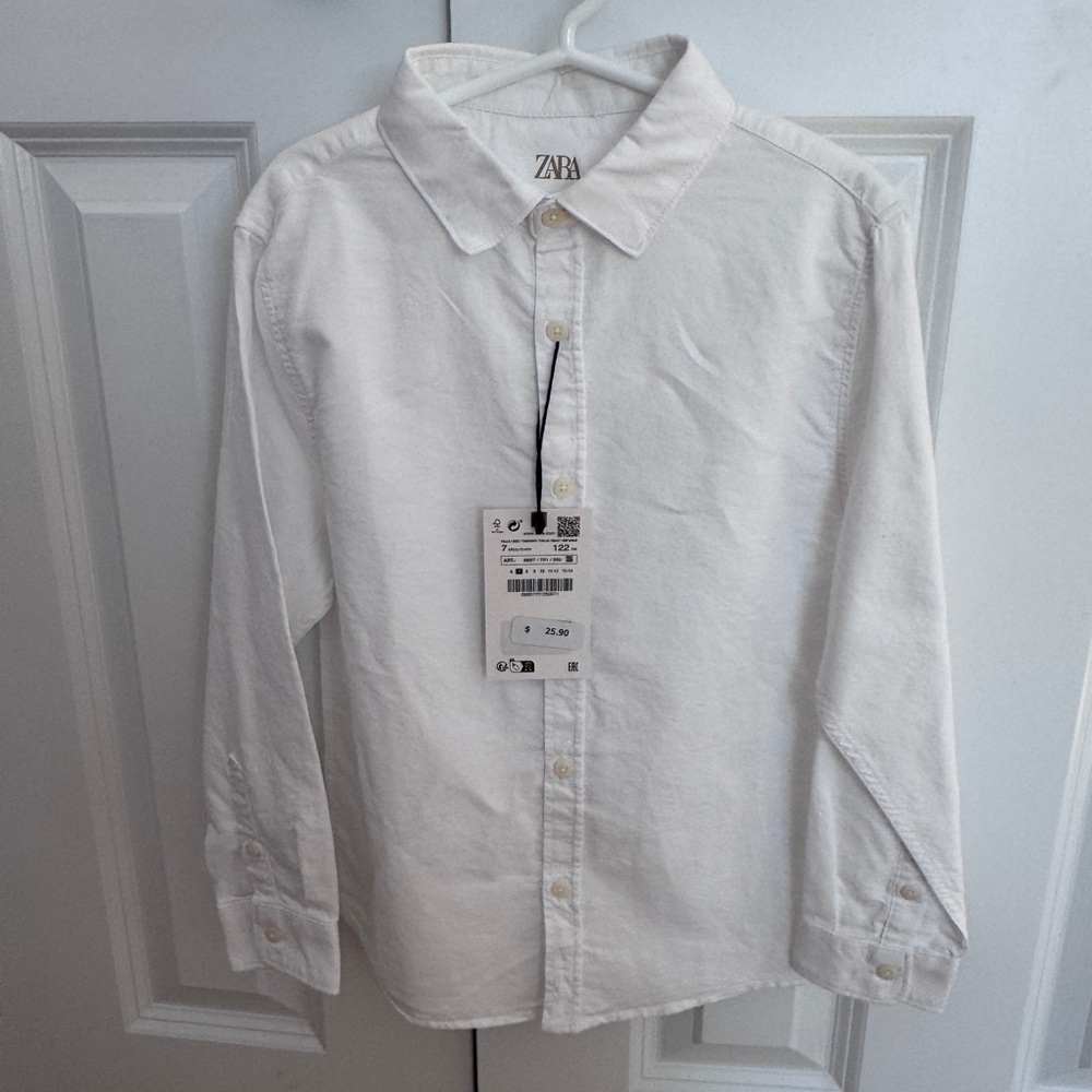 Zara Boy’s White Shirt, size 7
